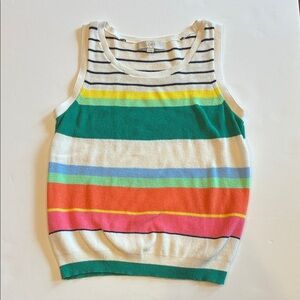 LOFT Multicolor Striped Womens Sleeveless Sweater